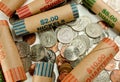 Coins And Wrappers Royalty Free Stock Photo