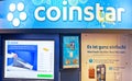 Coinstar coin cashing machine for loose change conversion in cash money paper currency or gift cards Royalty Free Stock Photo