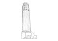 Coit tower drawing vector illustration clip art