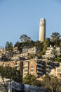 Coit Tower is a 210-foot tower in the Telegraph Hill Royalty Free Stock Photo