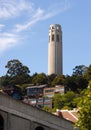 Coit Tower Hillside Neighborhood San Francisco California Royalty Free Stock Photo