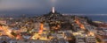 Coit Tower lit up in pink for San Francisco LGBT Pride Royalty Free Stock Photo