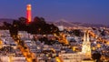 Coit Tower and St. Peter and Paul Church Royalty Free Stock Photo