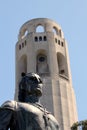 Coit Tower Statue Columbus Royalty Free Stock Photo