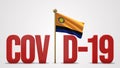 Cojedes Venezuela realistic 3D flag and Covid-19 illustration. Royalty Free Stock Photo