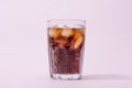 Coke. A cool glass of cola drink with ice
