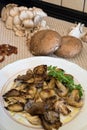 Coked mushrooms