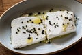 Cokelek or lor peyniri / Curd Cheese with olive oil and black cumin Royalty Free Stock Photo