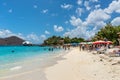 Coki Bay in St Thomas, U.S. Virgin Islands, Caribbean. Sandy beach on a tropical island Royalty Free Stock Photo