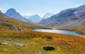 Col de la Vanoise and Rond lake in Vanoise national park, France Royalty Free Stock Photo