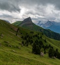 Col Rodella mountain peak above Sella Pass in the Dolomites