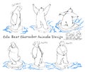 Cola Bear cartoon character design acting animate step