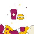 Cola, burger filled line icon, simple vector illustration