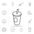 cola cup line icon. Detailed set of fast food icons. Premium quality graphic design. One of the collection icons for websites, web Royalty Free Stock Photo