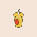 cola cup line icon. Element of fast food icon for mobile concept and web apps. Field outline cola cup line icon can be used for we Royalty Free Stock Photo