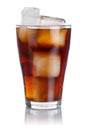 Cola drink lemonade softdrink in a glass isolated on white Royalty Free Stock Photo