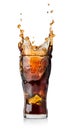Cola drink with splash Royalty Free Stock Photo