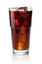 Cola glass with ice cubes Royalty Free Stock Photo