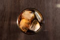 Cola and ice in a clear glass Royalty Free Stock Photo