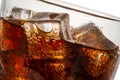 Cola with ice cubes close up Royalty Free Stock Photo