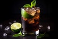 Cola lime cocktail. Generate Ai Royalty Free Stock Photo