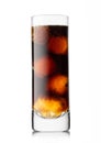 Cola soda drink with ice cubes in highball glass on white background Royalty Free Stock Photo