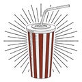 Cola/ soda with a straw - illustration/ clipart