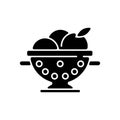 Colander black glyph icon