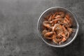 Colander with fresh shrimps Royalty Free Stock Photo