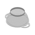 Colander isolated isometry. Pastafarianism cap. Cooking utensils