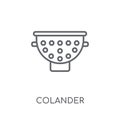 colander linear icon. Modern outline colander logo concept on wh