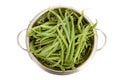 Colander with long green beans