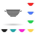colander multi color style icon. Simple glyph, flat vector of kitchen tools icons for ui and ux, website or mobile application Royalty Free Stock Photo