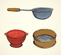 Colander. Vector drawing Royalty Free Stock Photo