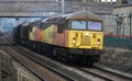 Colas Rail Freight class 56 locos at Carnforth Royalty Free Stock Photo