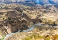 Colca Canyon, Peru,South America. Incas to build Farming terraces with Pond and Cliff. One of the deepest canyons in the wor