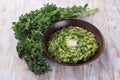 Colcannon, mashed potatoes with cale cabbage and green onions, traditional Irish dish Royalty Free Stock Photo