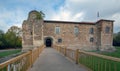 Colchester Castle keep viewed across walkway