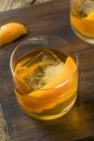 Cold Alcoholic Old Fashioned Bourbon Whiskey Cocktail Royalty Free Stock Photo