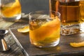 Cold Alcoholic Old Fashioned Bourbon Whiskey Cocktail Royalty Free Stock Photo
