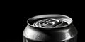 cold aluminium silver can with drops water generative ai