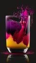 Amazing purple, pink, orange fusion cocktail