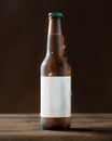 Cold beer bottle with drops Royalty Free Stock Photo