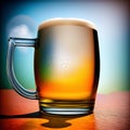 Cold beer pour in glass from crane in pub background Royalty Free Stock Photo