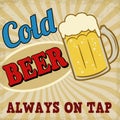 Cold beer retro poster
