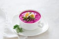 Cold beetroot soup Royalty Free Stock Photo