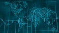 Cold blue hi-tech background - stock diagrams, graphs and tables.