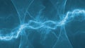 Cold blue plasma lightning, abstract energy and electricity background