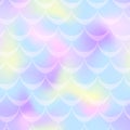 Cold blue yellow mermaid scale background. Pastel iridescent background. Fish scale pattern.