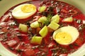 Cold borscht (borshch) Royalty Free Stock Photo